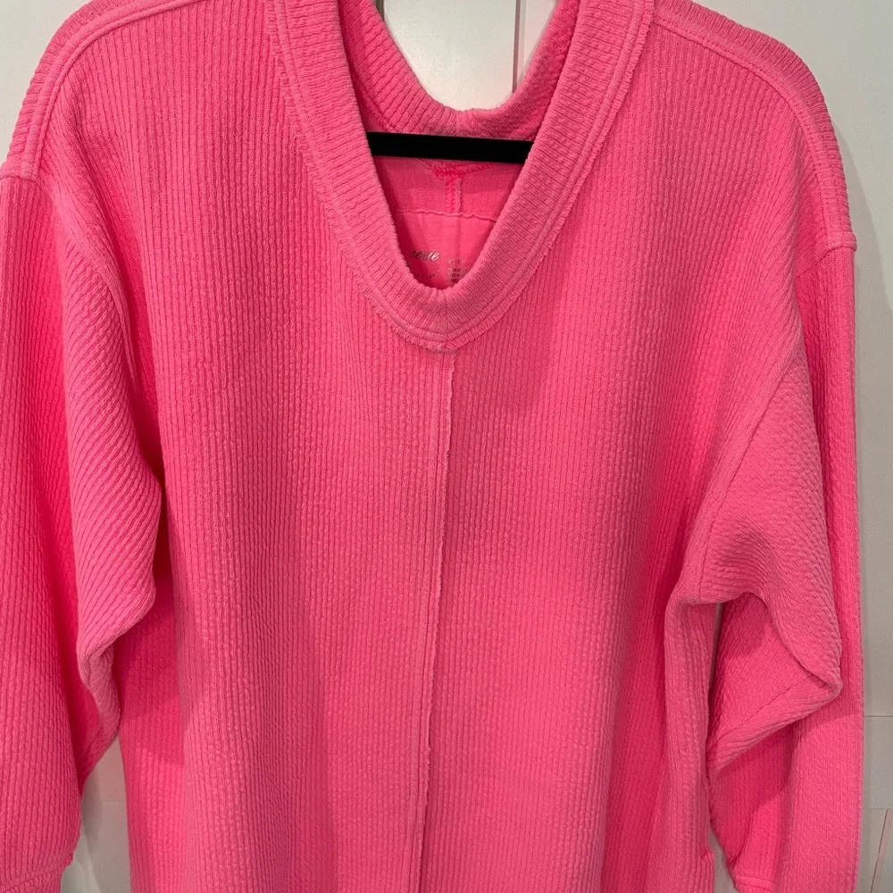 Aerie Neon Hot Pink Oversized Sweater - Picture 5 of 7